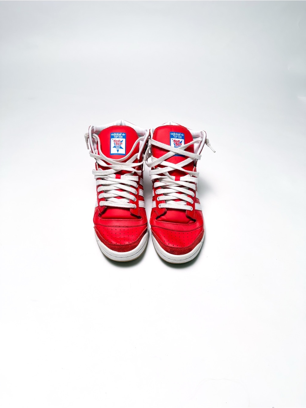 adidas Originals Top Ten Hi D65163 Red White High Top Sneakers